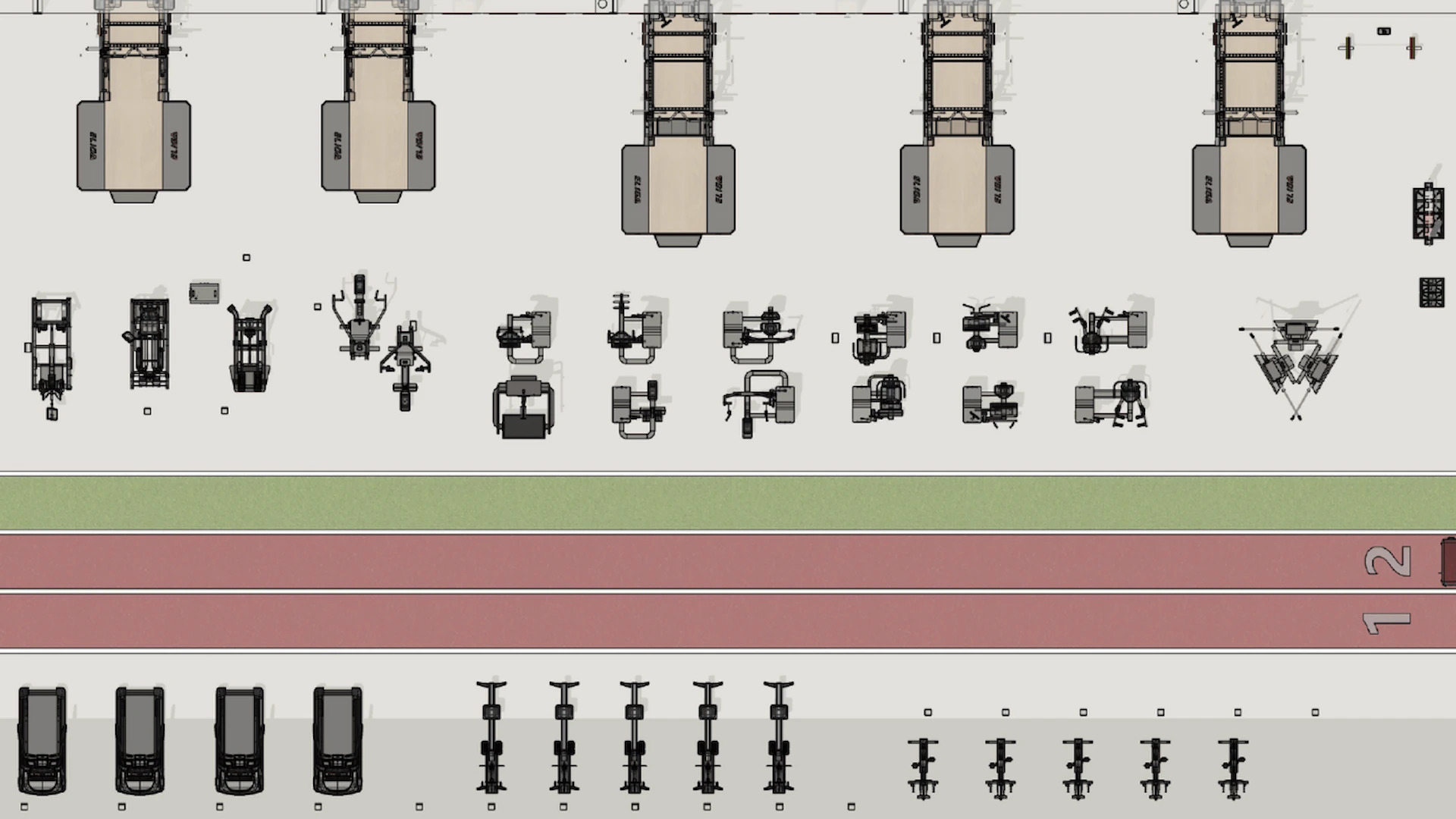 Схема зонирования и расстановки оборудования ELIGA для автоматизированного зала